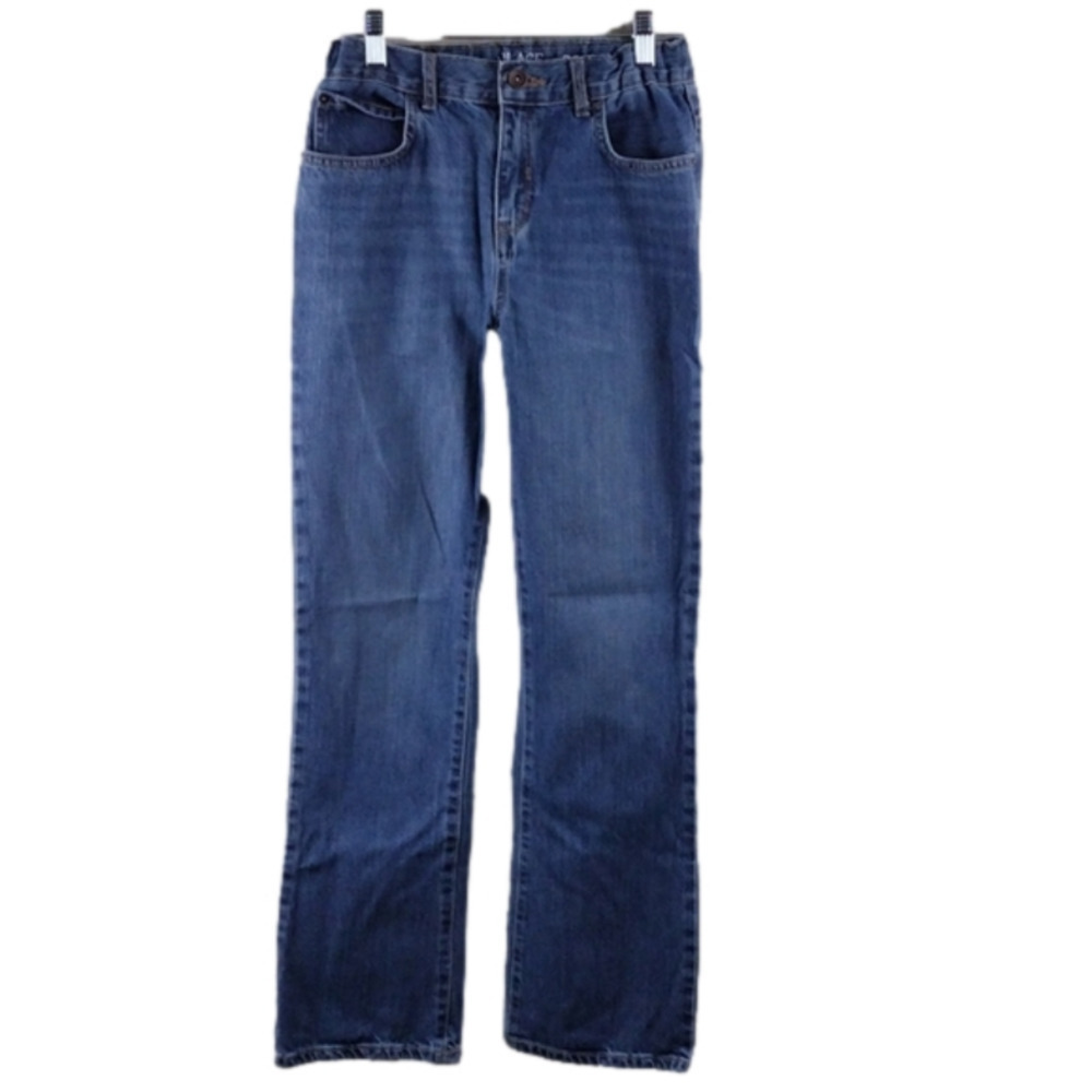 Children's Place Dark Medium Wash Five Pocket Mid Rise Boot Cut Denim Jean